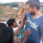 Volunteer picture showing his muscles